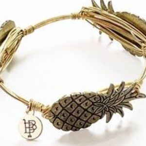 Bourbon & Bow Ties Pineapple Wire Bangle Bracelet